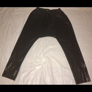 Girls-“Alyssa” Black abstract Parachute Pants